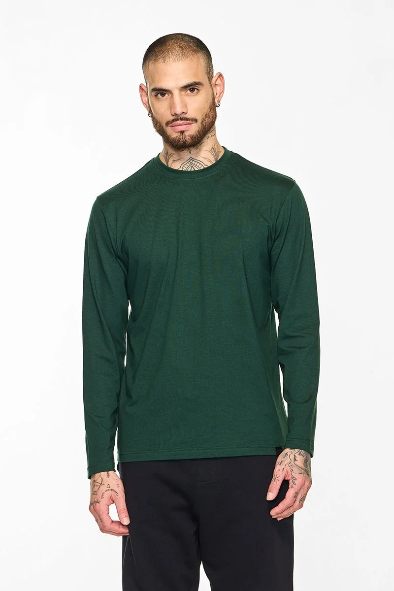 SNITCH Core Lab Dark Green Solid Slim Fit T-Shirt